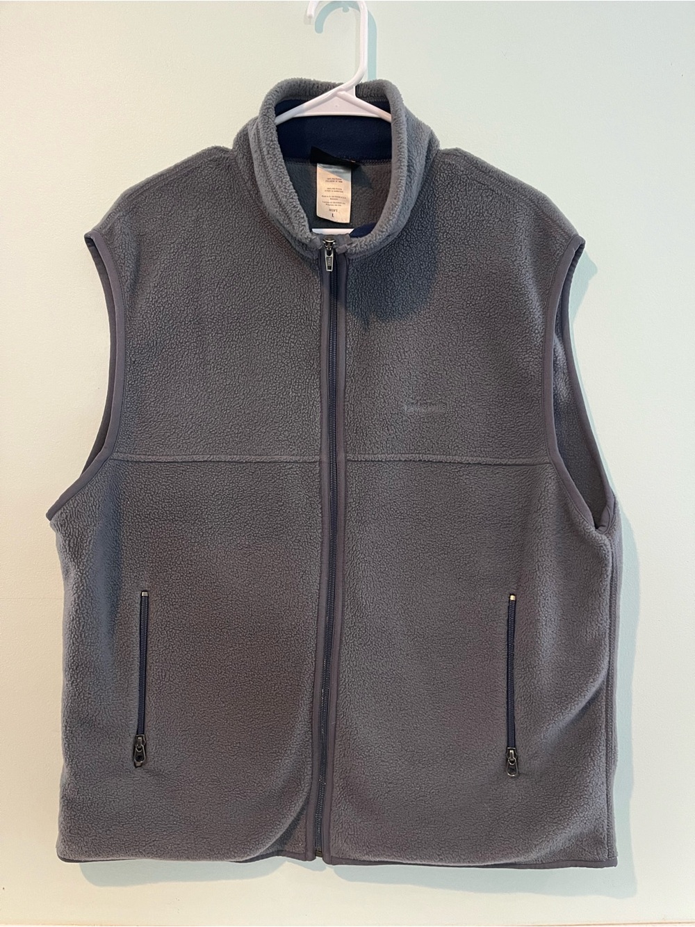 Patagonia Synchilla Men's Slate Gray Zippered Fleece Zip Vest, Size Large - Picture 1 of 5